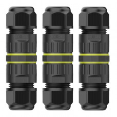 EVOGES IP68 400V 24A INLINE CONNECTOR M20 PACK OF 3